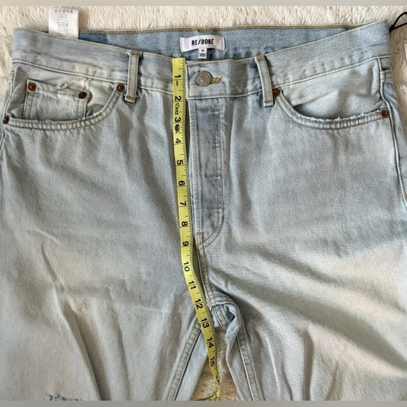 RE/DONE Loose Long Acqua Destroy Straight Leg Jeans Size 29 – Retail $325 NWT - Picture 4 of 9